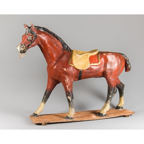 38 - A LARGE LATE 19TH/EARLY 20TH CENTURY FRENCH PAPIER MACHE HORSE.
A larger than the normal example of ... 