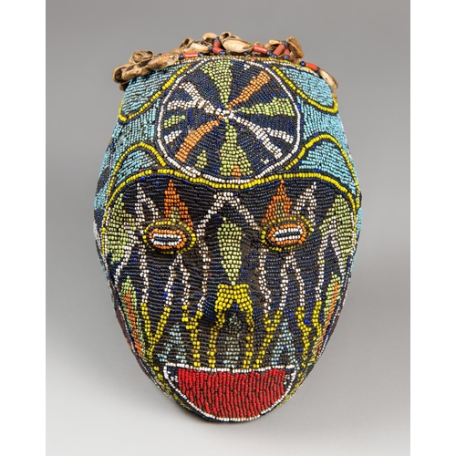 397 - AN EARLY 20TH CENTURY ATWONZEN BEADED HEAD, GRASSLAND PEOPLE, CAMEROON.
Situated in the west and nor... 