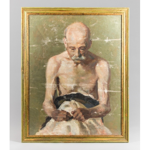 41 - A 19TH CENTURY ITALIAN TEMPERA ON CANVAS STUDY OF AN ELDERLY GENTLEMAN.
The framed and glazed temper... 