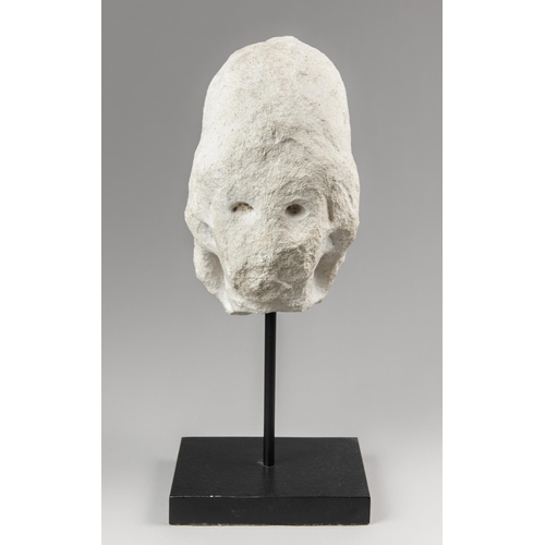 48 - A LARGE ANCIENT STYLE FIGURE HEAD OF ROMAN GODDESS MINERVA.
Mounted to a custom display stand. 20th ... 