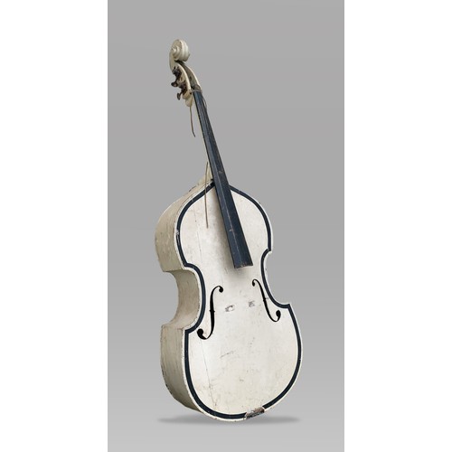 120 - A DECORATIVE UPRIGHT DOUBLE BASS.
AF. (h 184cm)