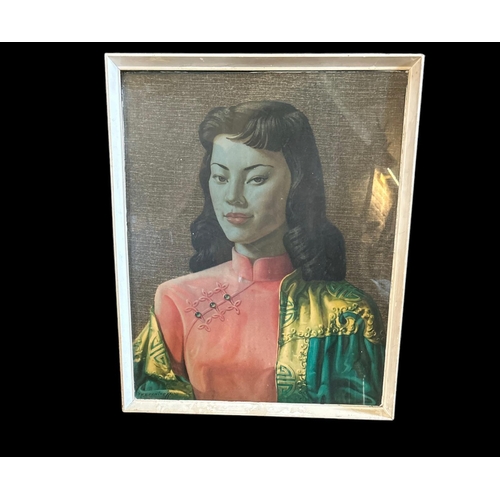 421 - AFTER VLADIMIR TRETCHIKOFF, 1913 - 2006, PORTRAIT PRINT
Titled 'Miss Wong', framed and glazed.
(appr... 