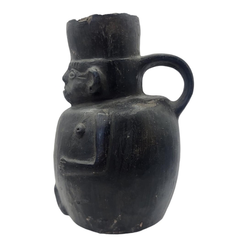 440 - A SOUTH AMERICAN POTTERY EROTIC FIGURAL JUG
Single handle with face mask and pot belly.
(approx 19cm... 