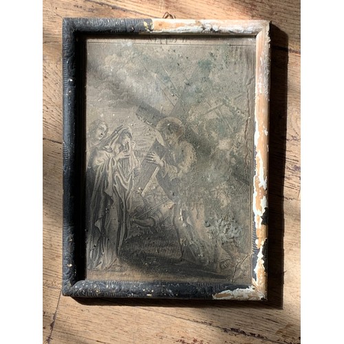 181 - A RARE 18TH/19TH CENTURY FRAMED SET OF ENGRAVINGS OF THE 14 STATIONS OF THE CROSS, DEPICTING THE CRU... 