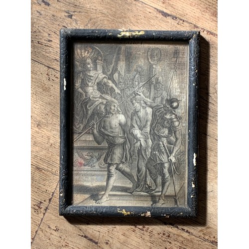 181 - A RARE 18TH/19TH CENTURY FRAMED SET OF ENGRAVINGS OF THE 14 STATIONS OF THE CROSS, DEPICTING THE CRU... 