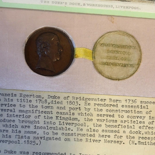 383A - FRANCIS EGERTON, EARL OF BRIDGEWATER, A 19TH CENTURY BRONZE MEDALLION
In frame with hand coloured en... 