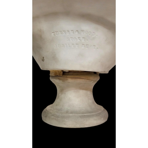355 - TURNER & WOOD, STOKE-ON-TRENT, A 19TH CENTURY PARIAN BUST OF QUEEN VICTORIA, DIAMOND JUBILEE 1887
Af... 