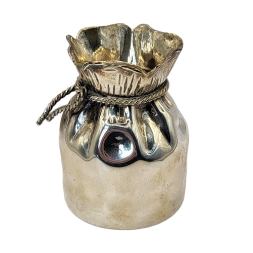 133 - ASPREY, A VINTAGE SILVER PLATED CREAM JUG
Rustic sack form with rope twist mount, marked to base.
(a... 