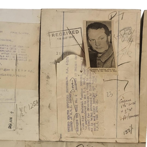 142 - WWII INTEREST, A GROUP OF SIX PRESS PHOTOGRAPHS OF HERMANN GOERING
Including his mugshot at the time... 