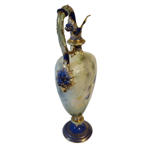 164 - ROBERTS FOR ROYAL WORCESTER, CELLINI PATTERN STYLE, RENAISSANCE SHAPED PORCELAIN EWER, CIRCA 1901
An... 