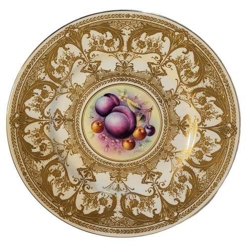 180 - COOPER AND HIGGINS FOR ROYAL WORCESTER, A PAIR OF EARLY 20TH CENTURY JEWELLED CABINET PLATES
Both pa... 