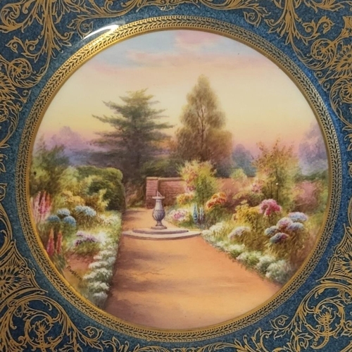 183 - RUSHTON FOR ROYAL WORCESTER, A JEWELLED PORCELAIN CABINET PLATE 
Enamelled in bright colours with a ... 