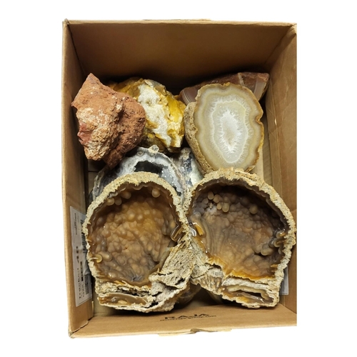 252 - A COLLECTION OF ROCK SPECIMENS
To include quartz and agate,together with a collection of perspex sta... 