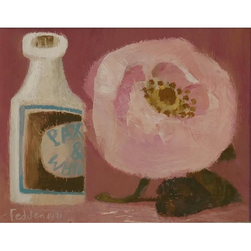 412 - MARY FEDDEN, R.A. BRITISH, 1915 - 2012, GOUACHE ON BOARD FRAMED
Titled ‘Pink Rose 2’.
(24cm x 20cm/1... 