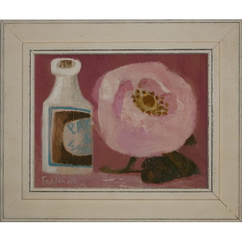 412 - MARY FEDDEN, R.A. BRITISH, 1915 - 2012, GOUACHE ON BOARD FRAMED
Titled ‘Pink Rose 2’.
(24cm x 20cm/1... 