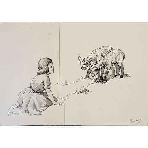 432 - KAY NIXON, BRITISH, 1895 - 1988, WASHED MONOCHROME
A collection of eight studies of farm animals and... 