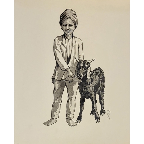 432 - KAY NIXON, BRITISH, 1895 - 1988, WASHED MONOCHROME
A collection of eight studies of farm animals and... 