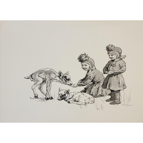 432 - KAY NIXON, BRITISH, 1895 - 1988, WASHED MONOCHROME
A collection of eight studies of farm animals and... 