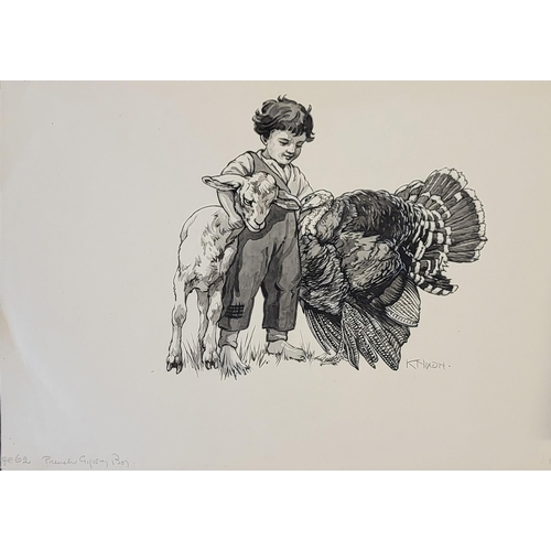 432 - KAY NIXON, BRITISH, 1895 - 1988, WASHED MONOCHROME
A collection of eight studies of farm animals and... 