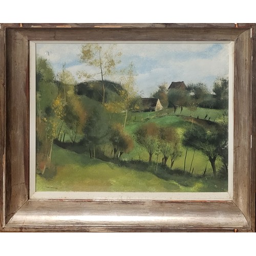 407A - FRANZ DEPOOTER,1898 - 1987, A BELGIAN OIL ON CANVAS
Landscape, country cottages with trees, signed l... 