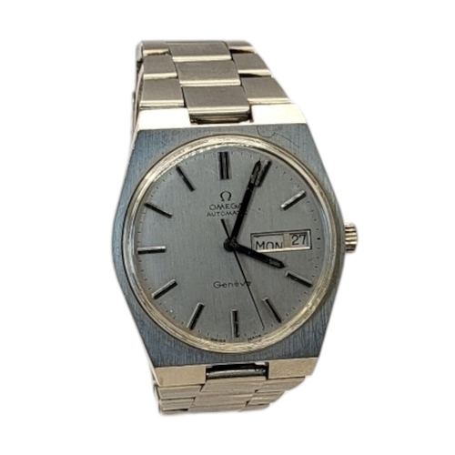 40 - OMEGA, A VINTAGE STAINLESS STEEL GENT’S AUTOMATIC WRISTWATCH
Silver tone dial with day date calendar... 