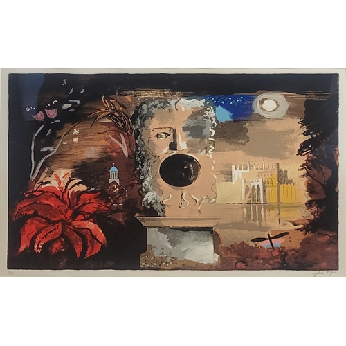 425 - JOHN PIPER, ENGLISH, 1903 - 1992, LIMITED EDITION (7/100) LITHOGRAPH IN COLOURS ON WOVE
Titled ‘Faca... 