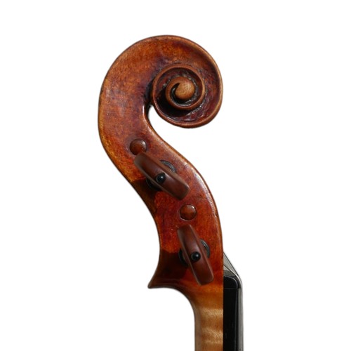 397 - AN EARLY MID 19TH CENTURY FRENCH VIOLIN
Indecipherable internal label, colour, orange oily, one piec... 