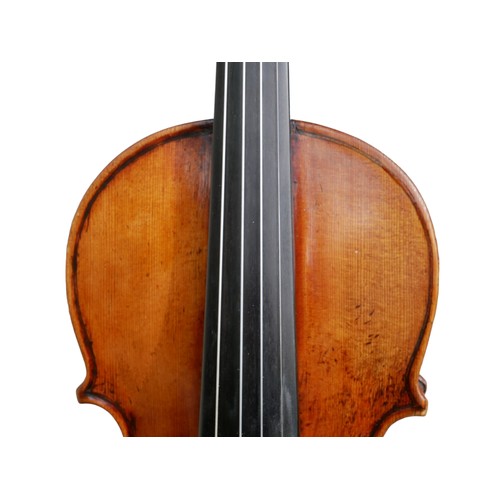 398 - AN EARLY/MID 19TH CENTURY FRENCH ? VIOLIN
Unlabelled, model Guarneri, colour orange.
(length of back... 