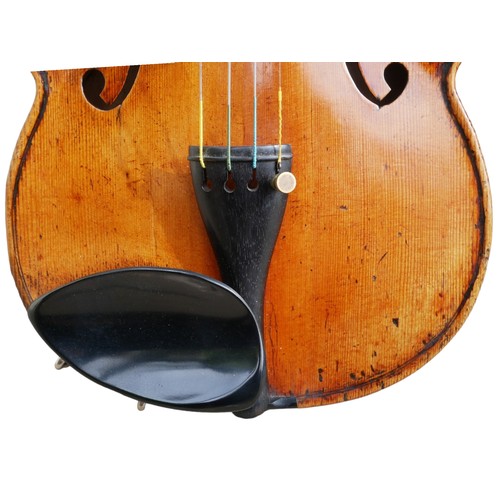 398 - AN EARLY/MID 19TH CENTURY FRENCH ? VIOLIN
Unlabelled, model Guarneri, colour orange.
(length of back... 