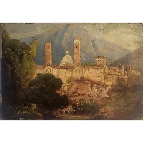 462 - ATT. JOHN FREDERICK LEWIS, 1805 - 1876, OIL ON CANVAS
Landscape view, Cathedral Santa Maria del Fior... 