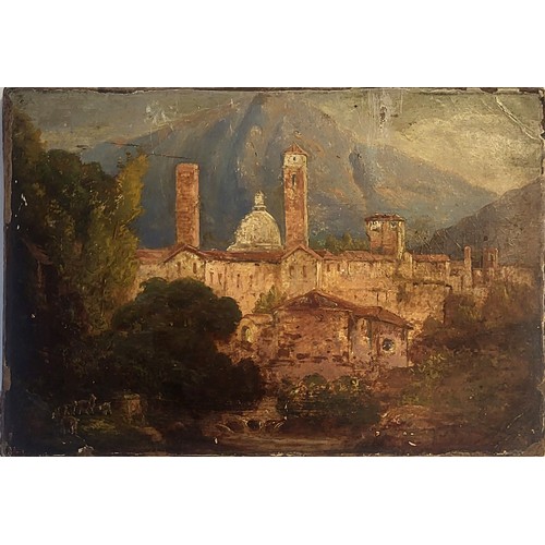 462 - ATT. JOHN FREDERICK LEWIS, 1805 - 1876, OIL ON CANVAS
Landscape view, Cathedral Santa Maria del Fior... 