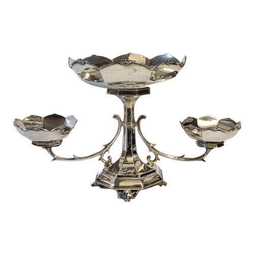 58 - AN ATTRACTIVE LATE EDWARDIAN SOLID HALLMARKED SILVER TABLE EPERGNE
By William Hutton & Sons Ltd, Lon... 