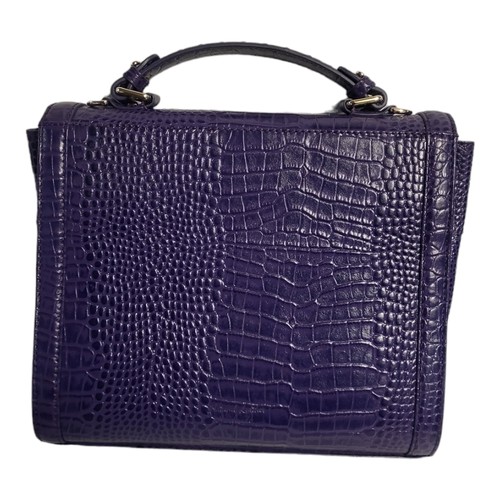 216 - OSPREY, A VINTAGE PURPLE LEATHER HANDBAG
Having a single handle, crocodile skin design and floral in... 