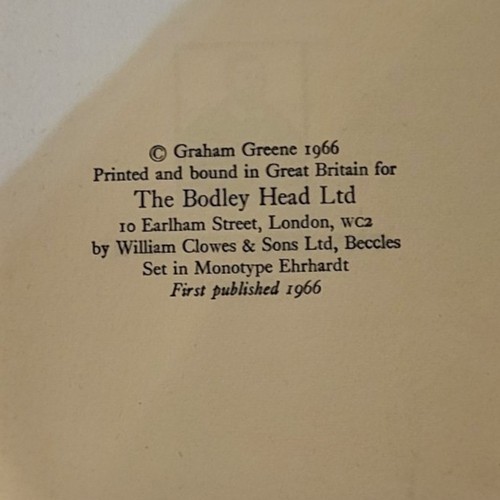 392 - GRAHAM GREENE, THE COMEDIANS, DUST JACKET BY IVAN LAPPER
First published for The Bodley Head Ltd, by... 