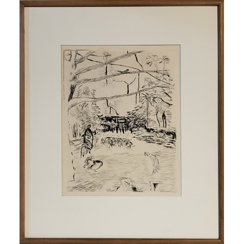 458 - PIERRE BONNARD,1867 - 1947, A BLACK AND WHITE ETCHING
Titled 'Le Parc Monceau', 1937, signed in the ... 