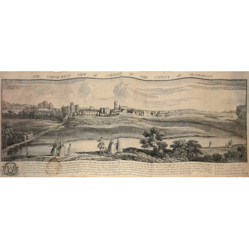 464 - SAMUEL AND NATHAN BUCK,AN 18th CENTURY BLACK AND WHITE MAP ENGRAVING
Titled 'The North West View of ... 