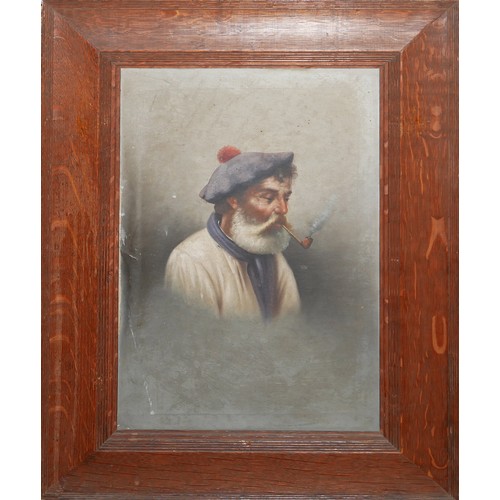 467 - WITHDRAWN A PAIR OF 19TH CENTURY ITALIAN OIL ON CANVAS, PORTRAITS, A GENT SMOKING A PIPE AND A COMPA... 