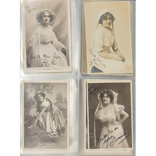 377 - A COLLECTION OF EARLY 20TH CENTURY THEATRICAL POSTCARDS
Many of which are signed to Miss Ethel Erski... 