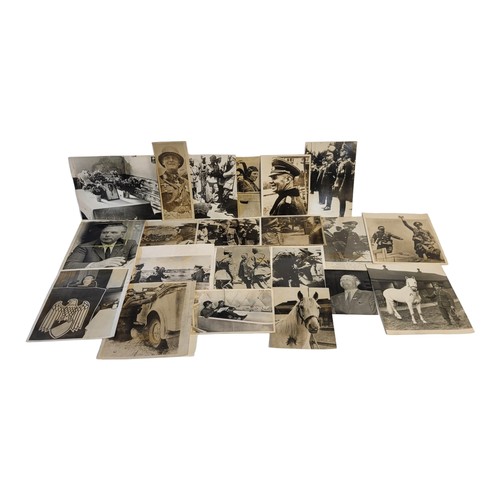 380 - WWII THIRD REICH INTEREST, A GROUP OF TWENTY-ONE PRESS PHOTOGRAPHS OF OTTO, HESS AND GENERAL ROMMEL ... 