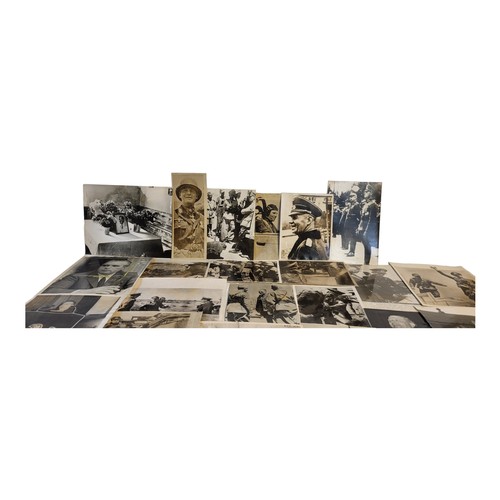 380 - WWII THIRD REICH INTEREST, A GROUP OF TWENTY-ONE PRESS PHOTOGRAPHS OF OTTO, HESS AND GENERAL ROMMEL ... 