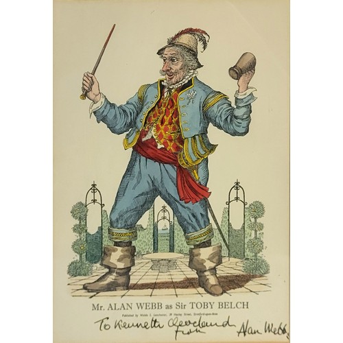 435 - A SET OF VINTAGE AUTOGRAPHED HAND COLOURED THEATRICAL ENGRAVINGS
Published by Waldo S. Lanchester of... 