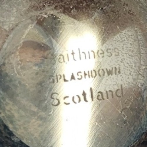 250 - A CAITHNESS CRYSTAL GLASS PAPERWEIGHT IN SPLASHDOWN PATTERN
Engraved no: 452647, applied with a cent... 