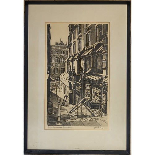 482 - JAMES PRIDDEY, R.B.S.A., AN ENGLISH SCHOOL ORIGINAL BLACK AND WHITE ETCHING
Christchurch Passage, Bi... 