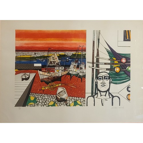 498 - GUSTAVE CAMUS, A FRENCH LIMITED EDITION (116/125) HARBOUR SCENE 
Titled ‘Port De Bretagne avec Peche... 