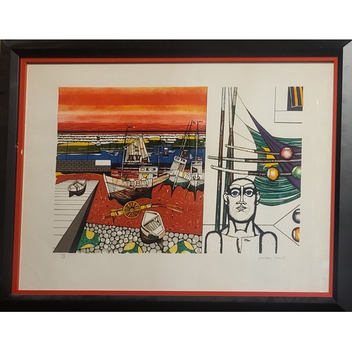 498 - GUSTAVE CAMUS, A FRENCH LIMITED EDITION (116/125) HARBOUR SCENE 
Titled ‘Port De Bretagne avec Peche... 