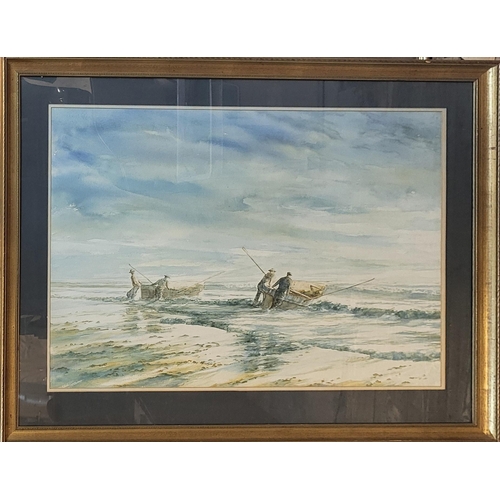 500 - JOHN WHITE, 20TH CENTURY WATERCOLOUR
Titled ‘Cromer Daybreak’, signed, framed and glazed.
(73cm x 51... 