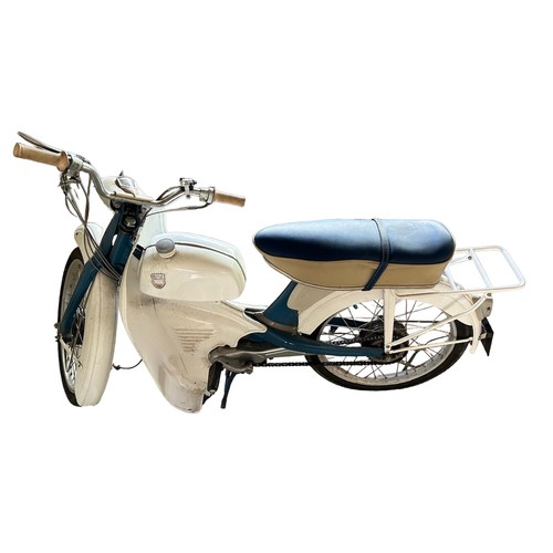 519 - A 1960’S NSU 49CC QUICKLY MOPED
With blue and white livery, cushioned leather seat, petrol, taxation... 