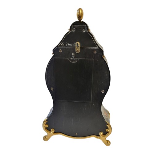 181 - A 20TH CENTURY CONTESSE GILT BRASS MOUNTED EBONISED LACQUERED BRACKET MANTEL CLOCK
Brass dial with w... 