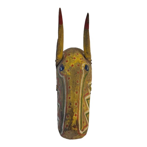 190A - A 20TH CENTURY AFRICAN TRIBAL CARVED WOODEN 'BOZO HORSE 'MASK
Protruding ears with elongated face an... 