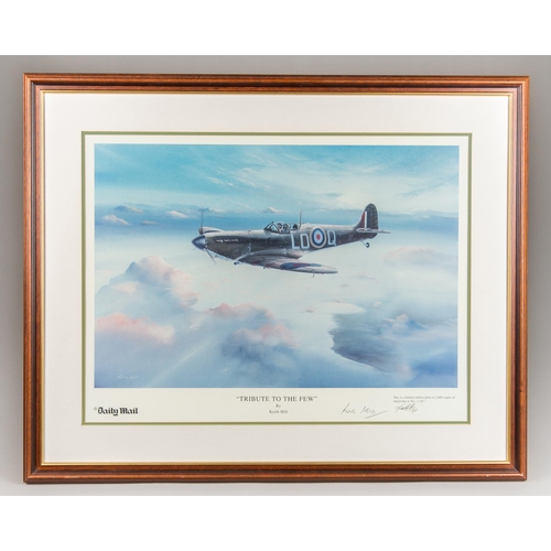 346 - KEITH HILL 'TRIBUTE TO THE FEW', A LARGE SIGNED AND FRAMED LIMITED EDITION WWII SPITFIRE PRINT.
From... 